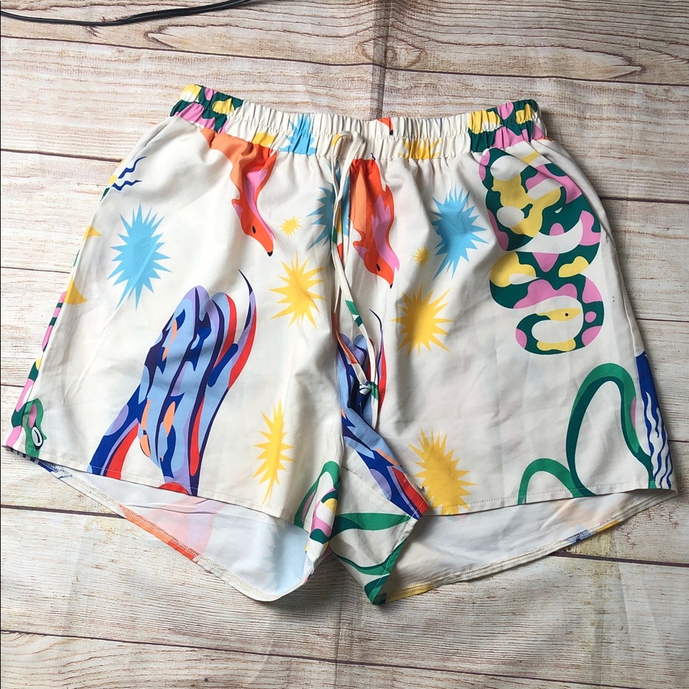 SHEIN Multicolor Desert All Over Print Athletic Shorts